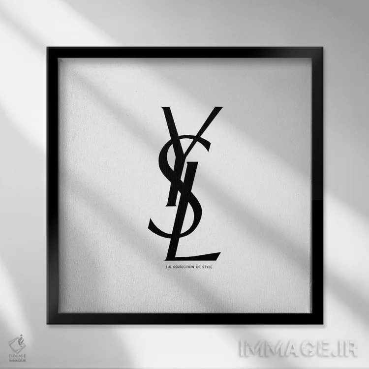 تابلو YSL سفید اثر آرت میرانو - نمای قابدار مشکی