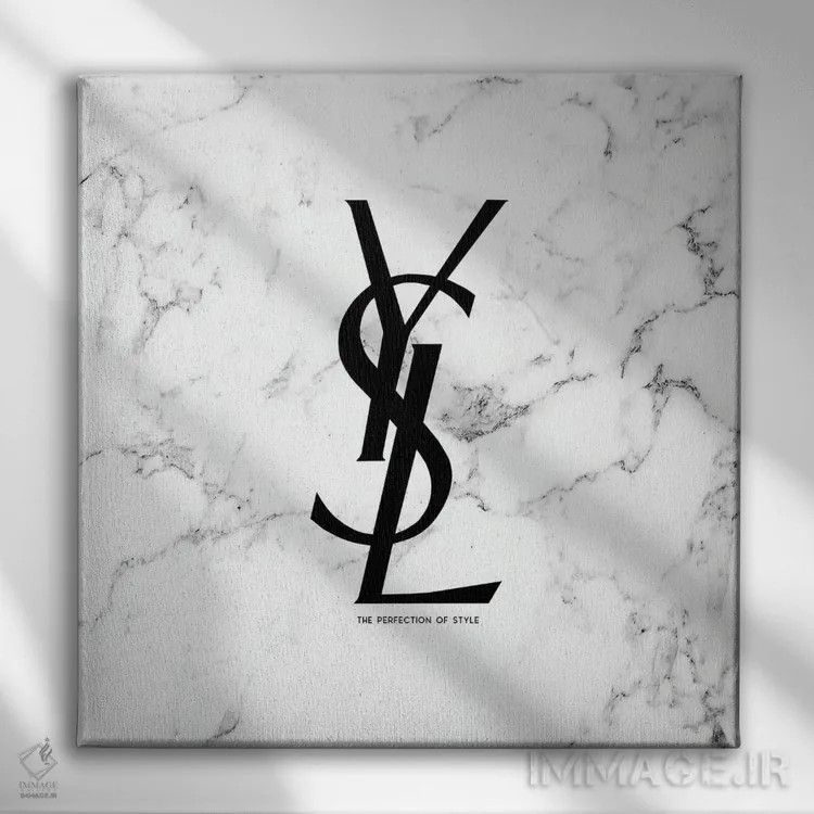 تابلو YSL مرمر سفید اثر آرت میرانو - نمای روبهرو روی دیوار