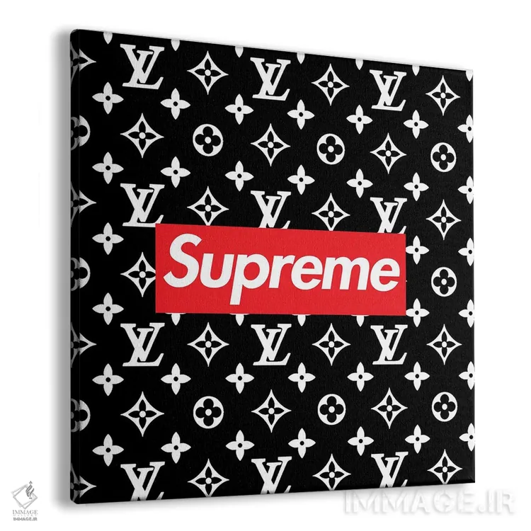 تابلو LV مشکی سوپریم اثر آرت میرانو - نمای پرسپکتیو محصول