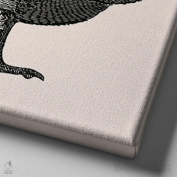 تابلو پرنده روی پاهای زرد اثر آرت میرانو - نمای نزدیک بافت بوم