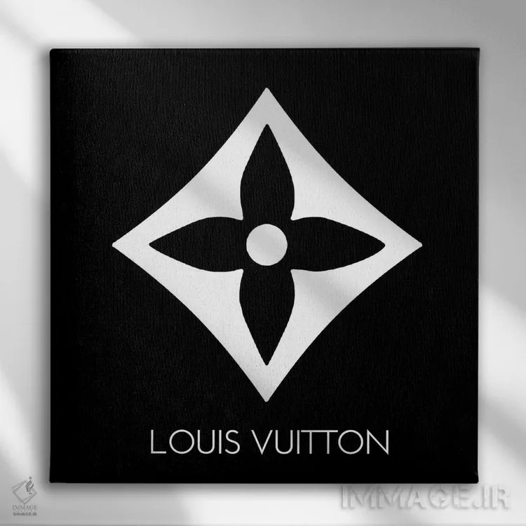 تابلو نماد لوئی ویتون نور مشکی اثر آرت میرانو - نمای روبهرو روی دیوار