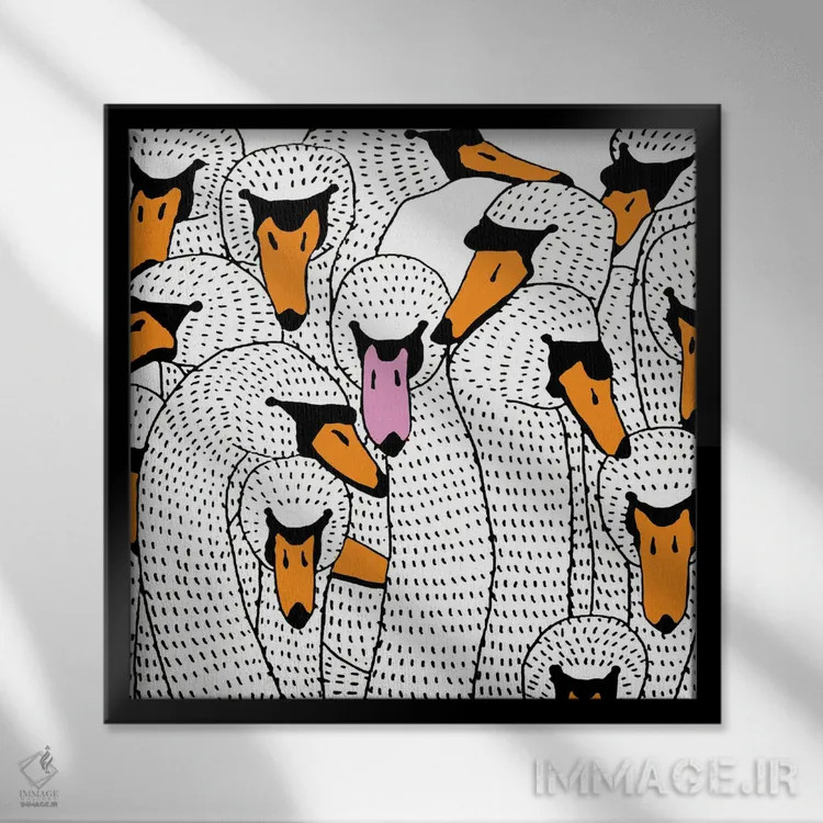 تابلو نور غاز اثر آرت میرانو - نمای قابدار مشکی