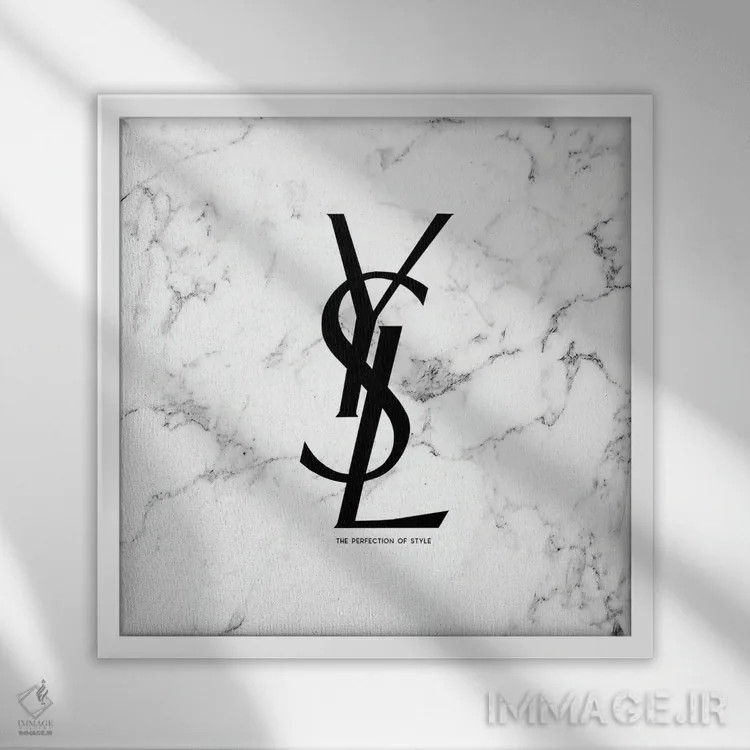 تابلو YSL مرمر سفید اثر آرت میرانو - نمای قابدار سفید