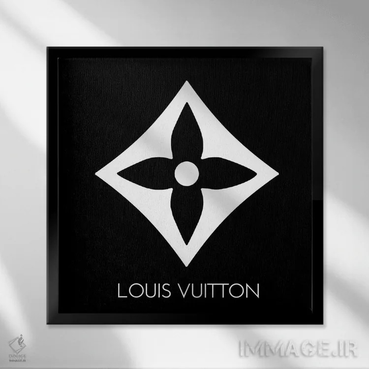 تابلو نماد لوئی ویتون نور مشکی اثر آرت میرانو - نمای قابدار مشکی
