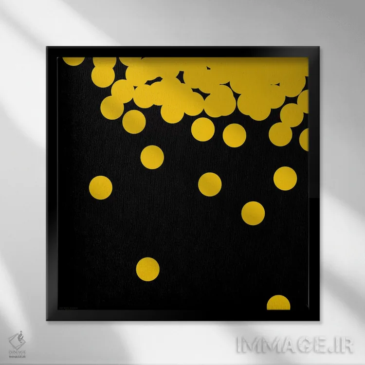 تابلو ۹۸ نخود زرد روی سیاه اثر آرت میرانو - نمای قابدار مشکی