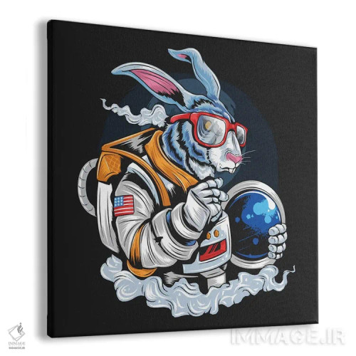 تابلو خرگوش فضانورد اثر آرت میرانو - نمای پرسپکتیو محصول