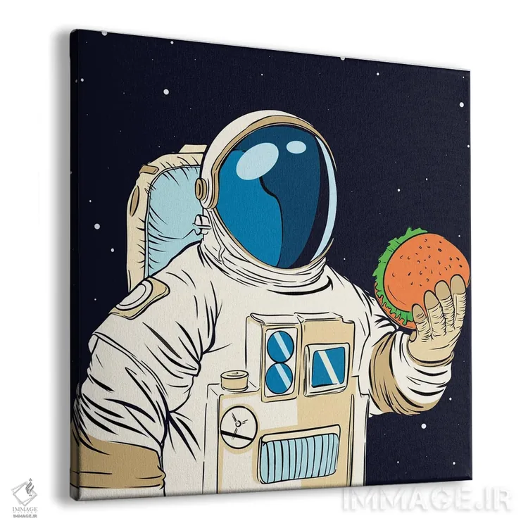 تابلو فضانورد و همبرگر اثر آرت میرانو - نمای پرسپکتیو محصول