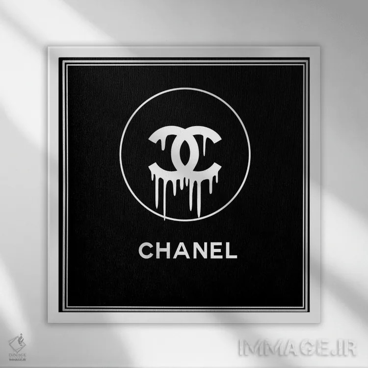 تابلو شنل مشکی چکیده اثر آرت میرانو - نمای قابدار سفید