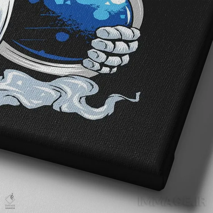 تابلو خرگوش فضانورد اثر آرت میرانو - نمای نزدیک بافت بوم