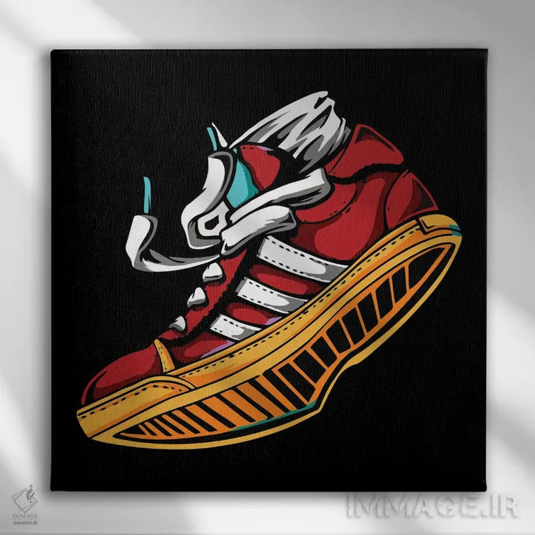 تابلو کفش ورزشی اثر آرت میرانو - نمای روبهرو روی دیوار