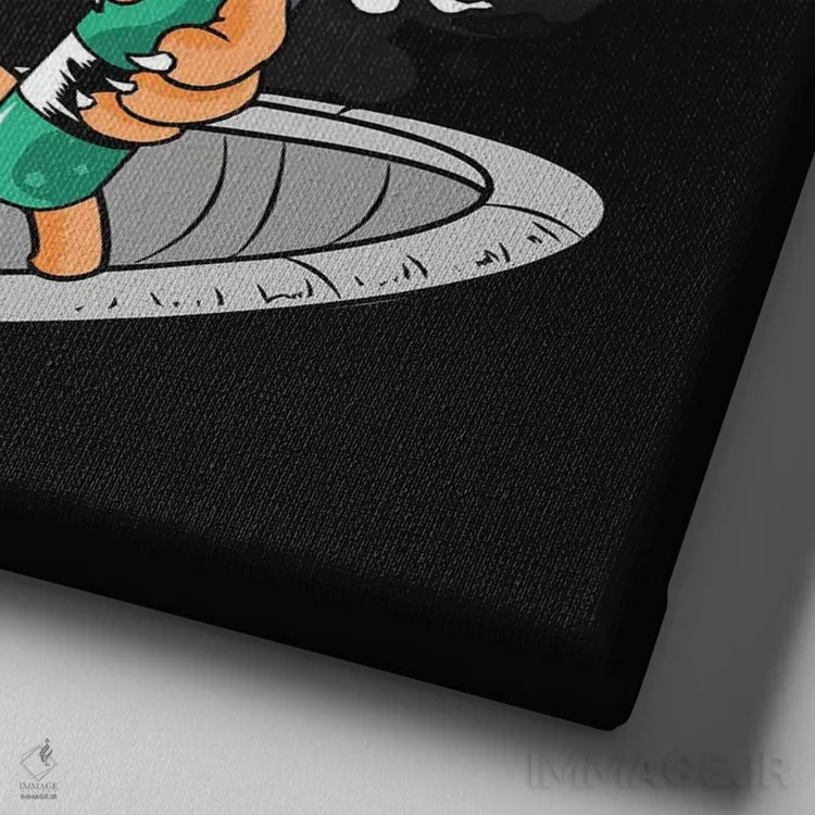 تابلو گربه و اسکیتبرد اثر آرت میرانو - نمای نزدیک بافت بوم