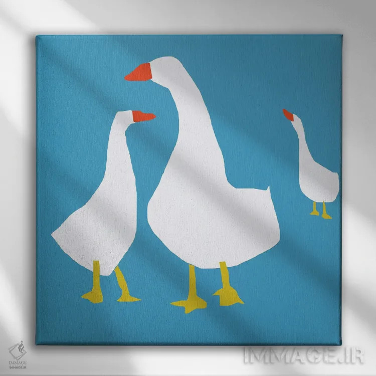 تابلو شادمانی آبی اثر آرت میرانو - نمای روبهرو روی دیوار