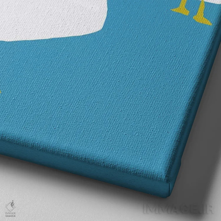 تابلو شادمانی آبی اثر آرت میرانو - نمای نزدیک بافت بوم