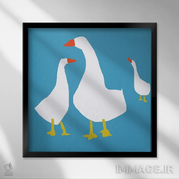 تابلو شادمانی آبی اثر آرت میرانو - نمای قابدار مشکی