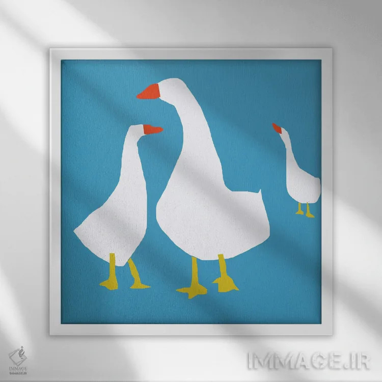 تابلو شادمانی آبی اثر آرت میرانو - نمای قابدار سفید