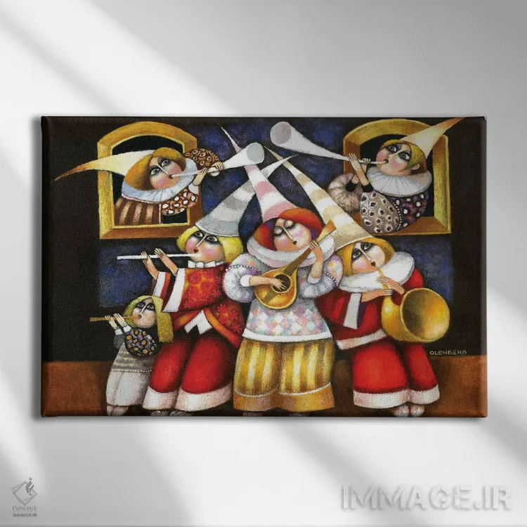 تابلو موسیقیدانان اثر آرت میرانو - نمای روبهرو روی دیوار