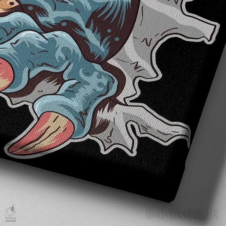 تابلو دایناسور اثر آرت میرانو - نمای نزدیک بافت بوم