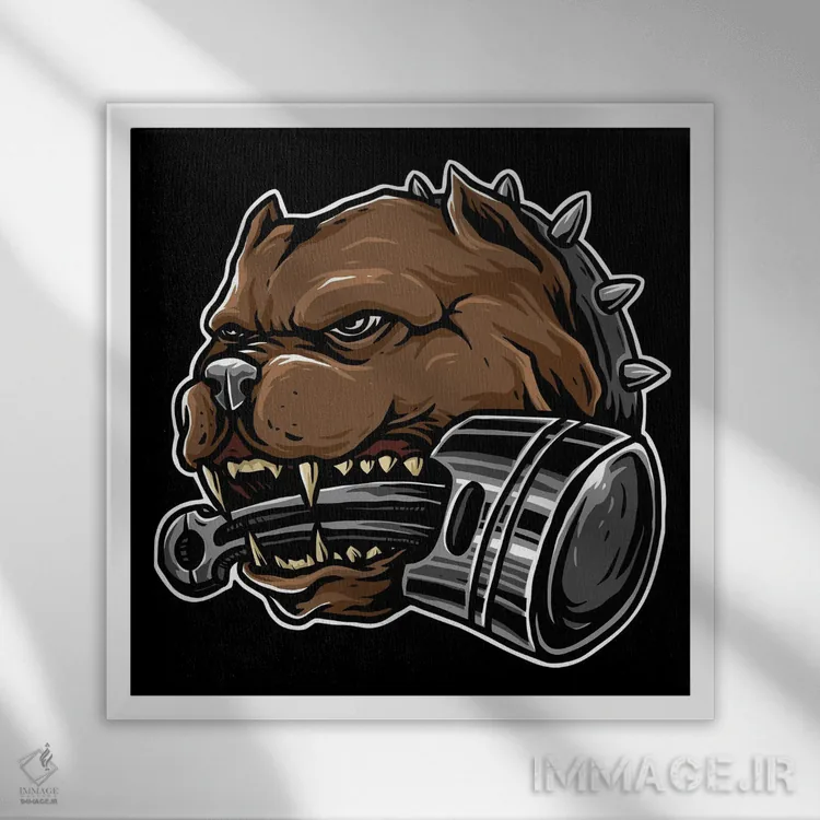 تابلو سگ بزرگ اثر آرت میرانو - نمای قابدار سفید