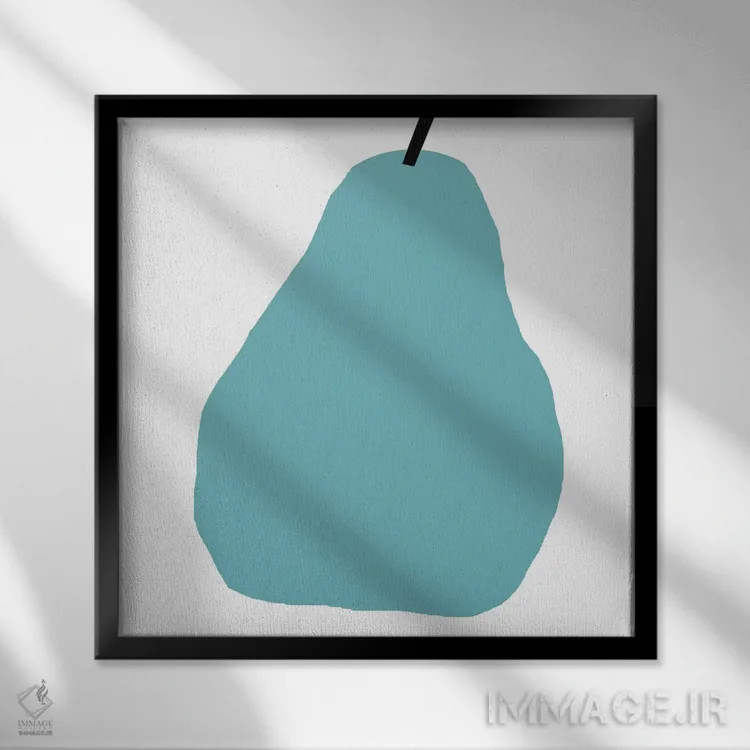 تابلو گلابی آبی اثر آرت میرانو - نمای قابدار مشکی