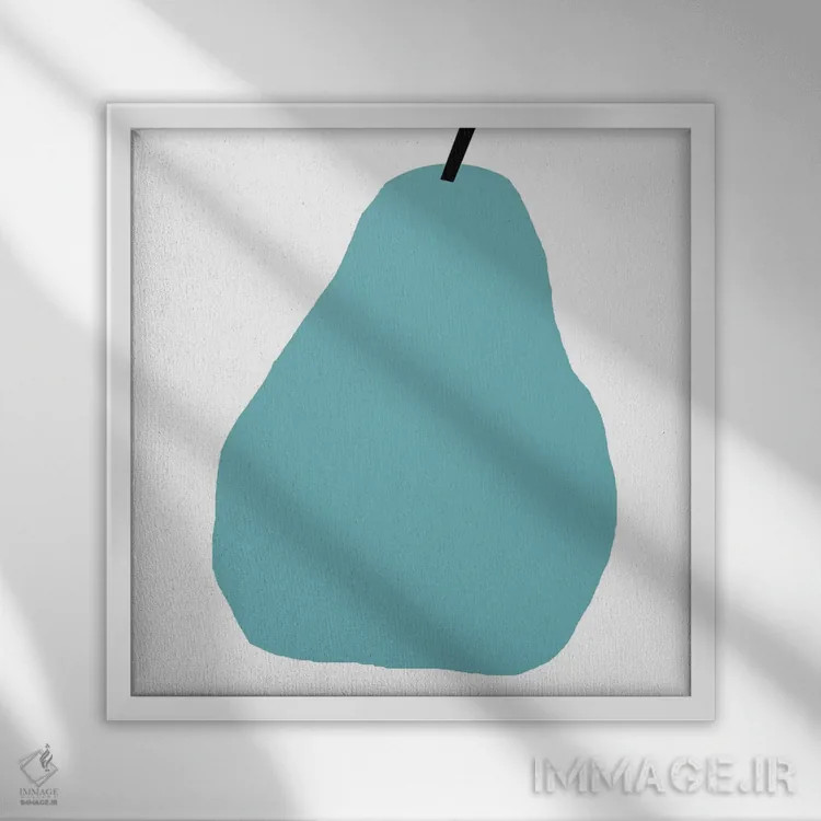 تابلو گلابی آبی اثر آرت میرانو - نمای قابدار سفید