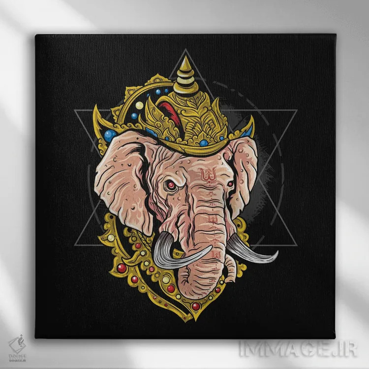 تابلو گانهشا (خدای هندو) اثر آرت میرانو - نمای روبهرو روی دیوار