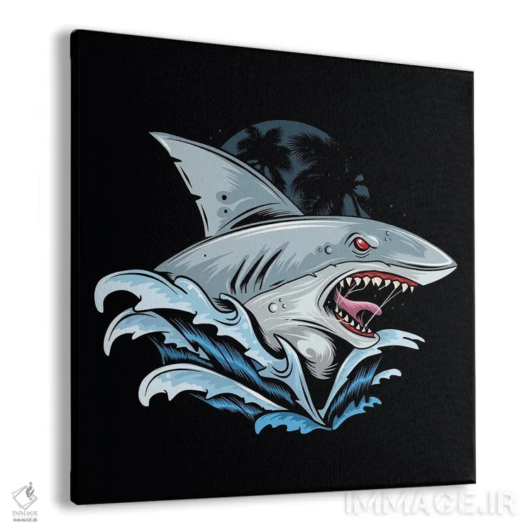 تابلو چهره خشمگین کوسه اثر آرت میرانو - نمای پرسپکتیو محصول