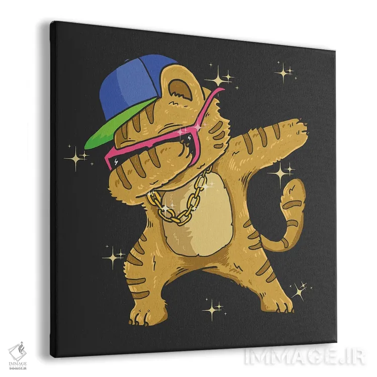 تابلو گربه هیپهاپ اثر آرت میرانو - نمای پرسپکتیو محصول