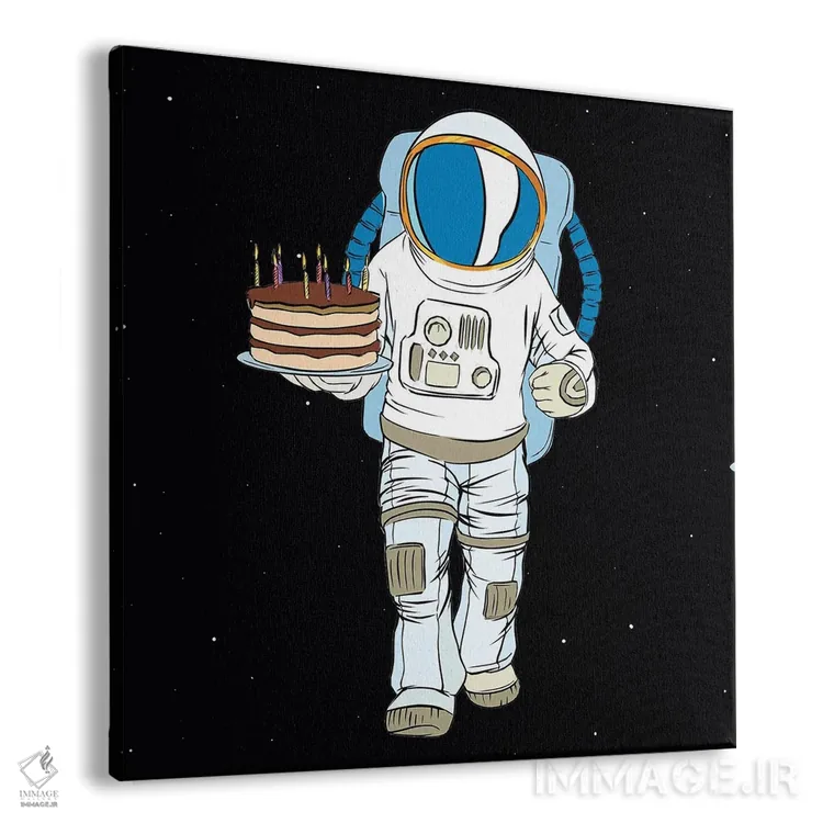 تابلو کیهاننورد و کیک اثر آرت میرانو - نمای پرسپکتیو محصول