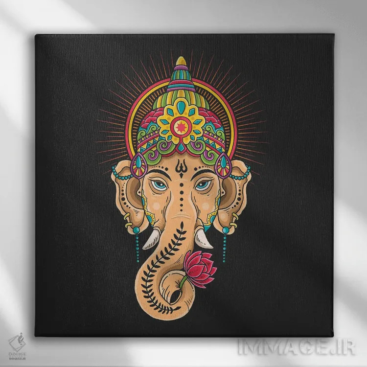 تابلو خدای شیوا با نقش تبتی اثر آرت میرانو - نمای روبهرو روی دیوار