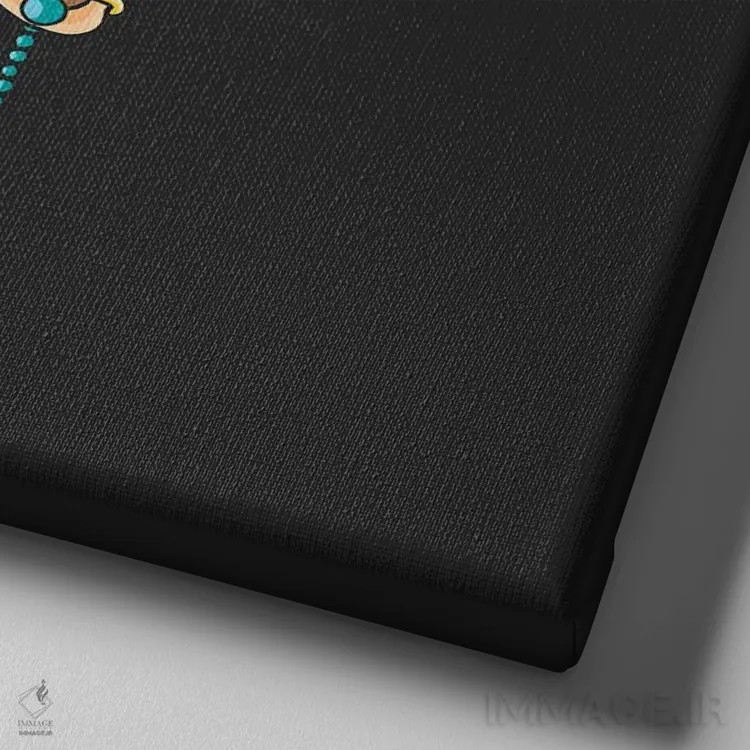 تابلو خدای شیوا با نقش تبتی اثر آرت میرانو - نمای نزدیک بافت بوم