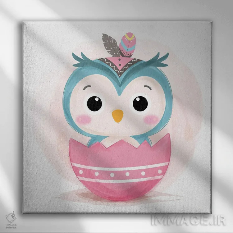 تابلو جغد برای اتاق کودک اثر آرت میرانو - نمای روبهرو روی دیوار