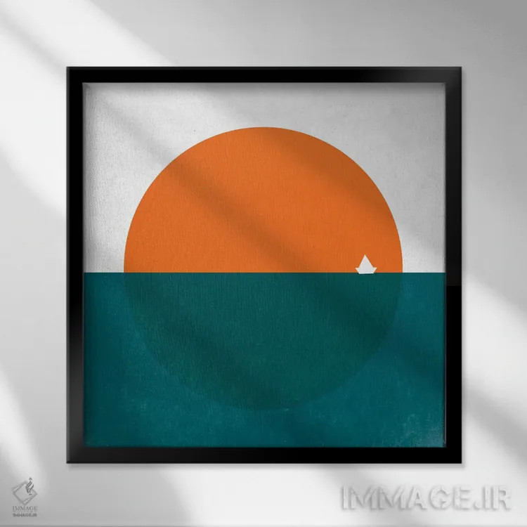 تابلو قایق در ژاپن اثر آرت میرانو - نمای قابدار مشکی