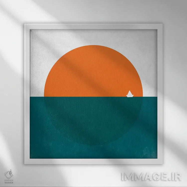 تابلو قایق در ژاپن اثر آرت میرانو - نمای قابدار سفید