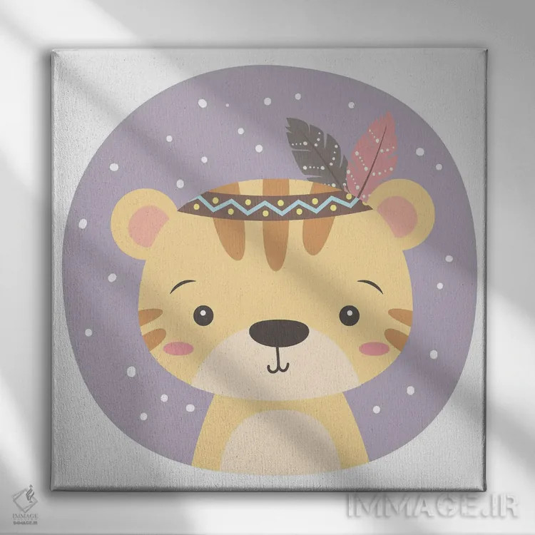 تابلو ببر برای اتاق کودک اثر آرت میرانو - نمای روبهرو روی دیوار