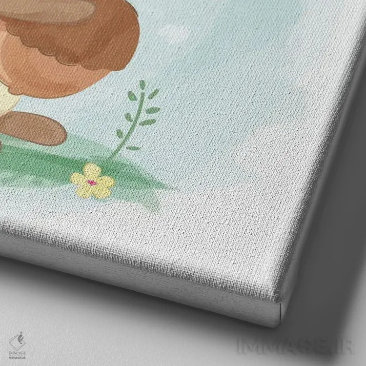 تابلو سنجاب برای اتاق کودک اثر آرت میرانو - نمای نزدیک بافت بوم