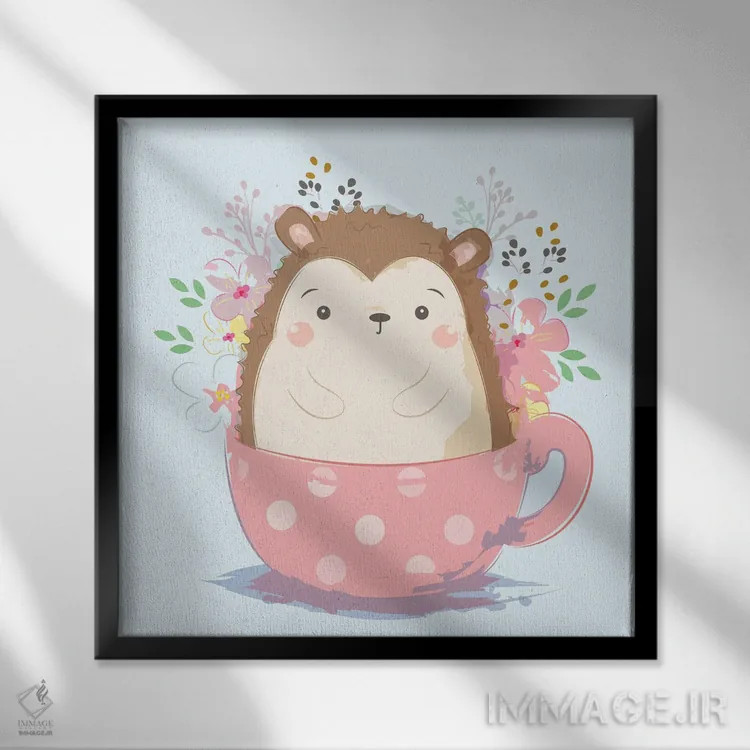 تابلو جوجهتیغی برای اتاق کودک اثر آرت میرانو - نمای قابدار مشکی