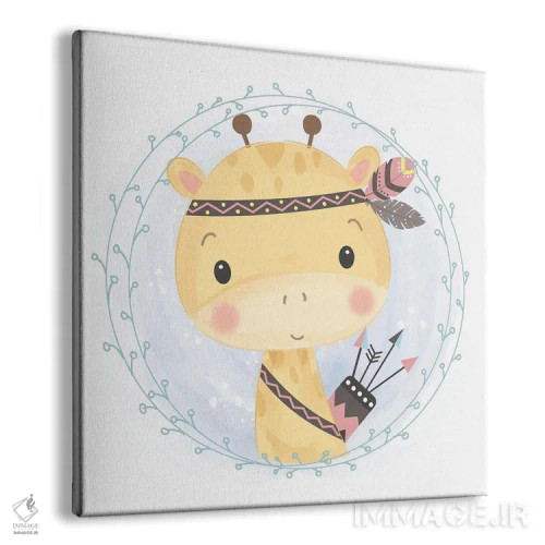 تابلو زرافه قبیلهای بامزه اثر آرت میرانو - نمای پرسپکتیو محصول