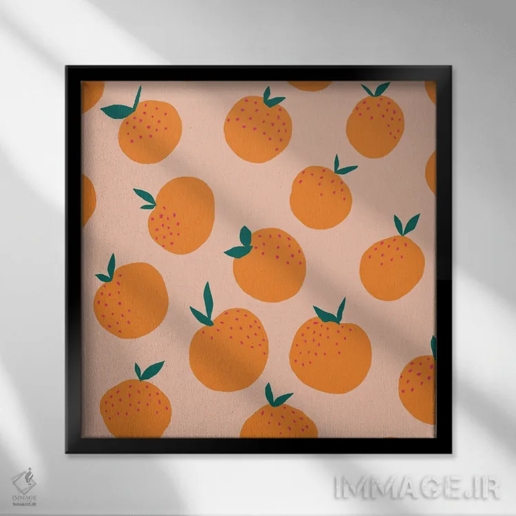 تابلو پرتقال اثر آرت میرانو - نمای قابدار مشکی