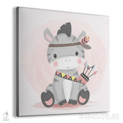 تابلو تصویر بچه گورخر با سبک آبرنگ اثر آرت میرانو - نمای پرسپکتیو محصول