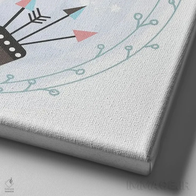 تابلو زرافه قبیلهای بامزه اثر آرت میرانو - نمای نزدیک بافت بوم