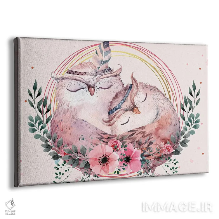 تابلو تصویر جغد مادر اثر آرت میرانو - نمای پرسپکتیو محصول