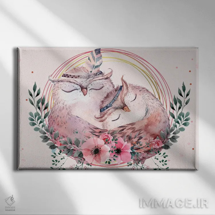 تابلو تصویر جغد مادر اثر آرت میرانو - نمای روبهرو روی دیوار