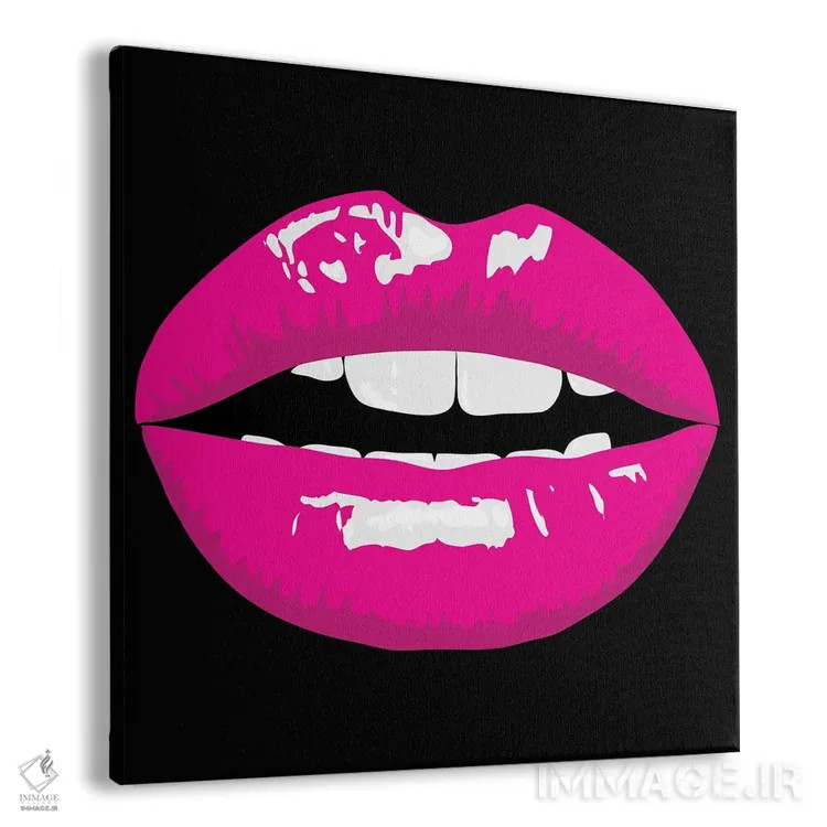 تابلو تصویرگری لبهای صورتی اثر آرت میرانو - نمای پرسپکتیو محصول
