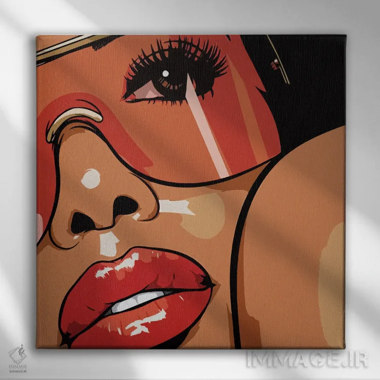 تابلو زن با عینک آفتابی اثر آرت میرانو - نمای روبهرو روی دیوار