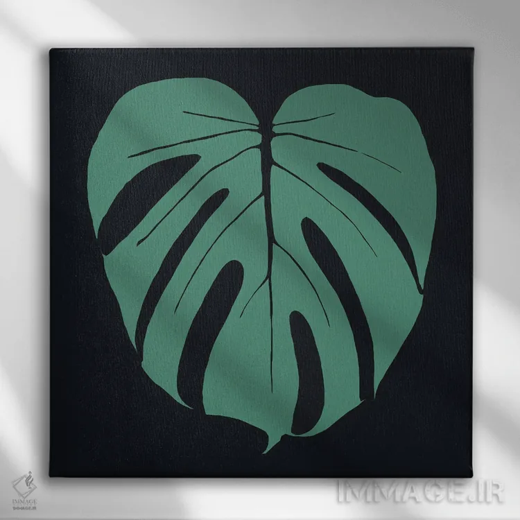 تابلو تصویر گیاهان مونسترا اثر آرت میرانو - نمای روبهرو روی دیوار