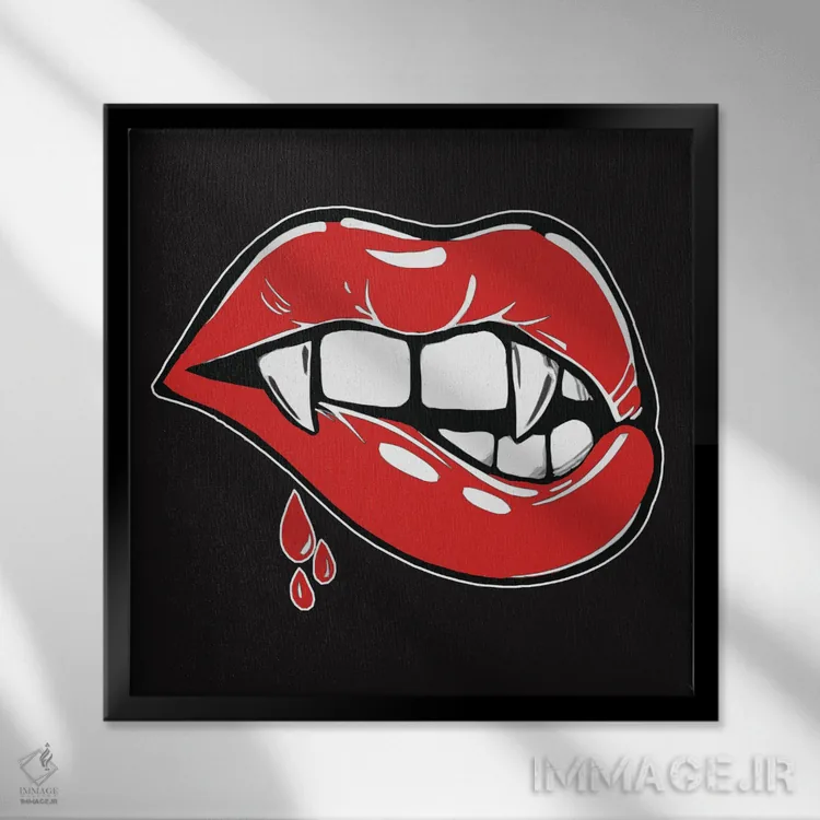 تابلو لبها ۷ اثر آرت میرانو - نمای قابدار مشکی