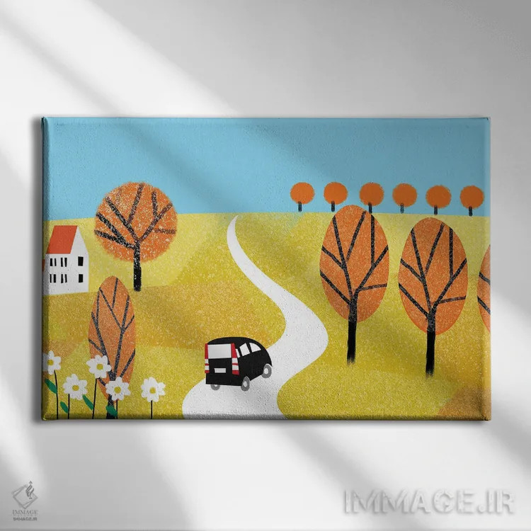 تابلو روز پاییزی اثر آرت میرانو - نمای روبهرو روی دیوار