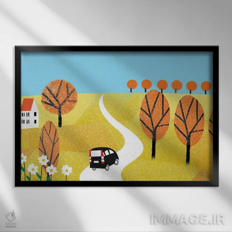 تابلو روز پاییزی اثر آرت میرانو - نمای قابدار مشکی