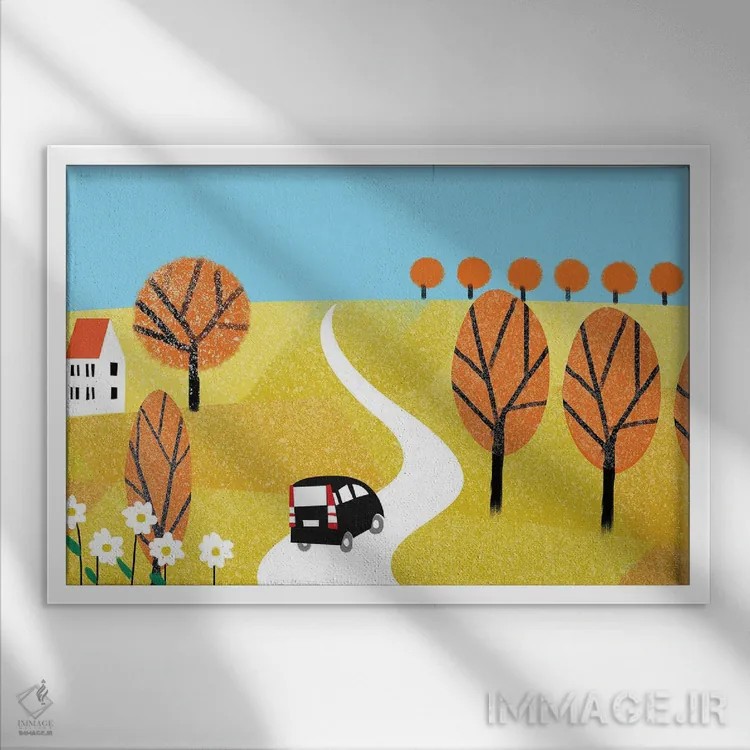 تابلو روز پاییزی اثر آرت میرانو - نمای قابدار سفید