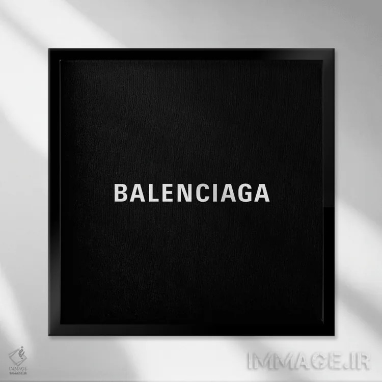 تابلو BB بالنسیاگا مشکی (نام برند و طرح) اثر آرت میرانو - نمای قابدار مشکی